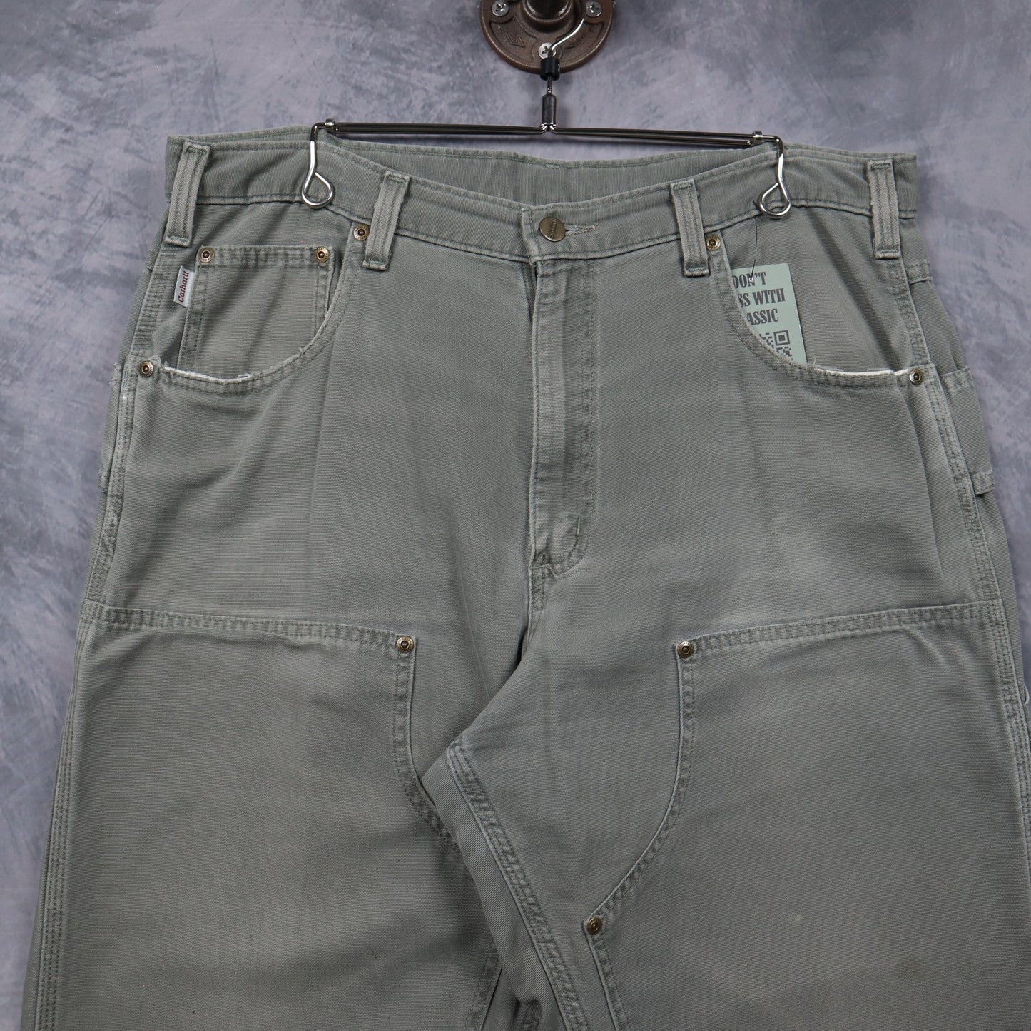 Early 2000s Sage Green Carhartt Double Knee Loose Fit Pants 5041
