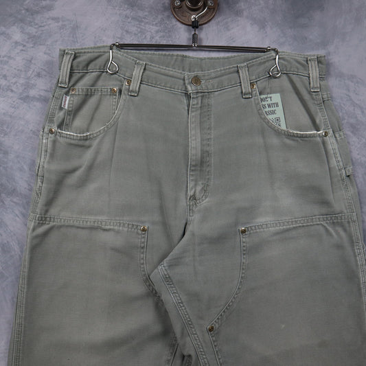 Early 2000s Sage Green Carhartt Double Knee Loose Fit Pants 5041