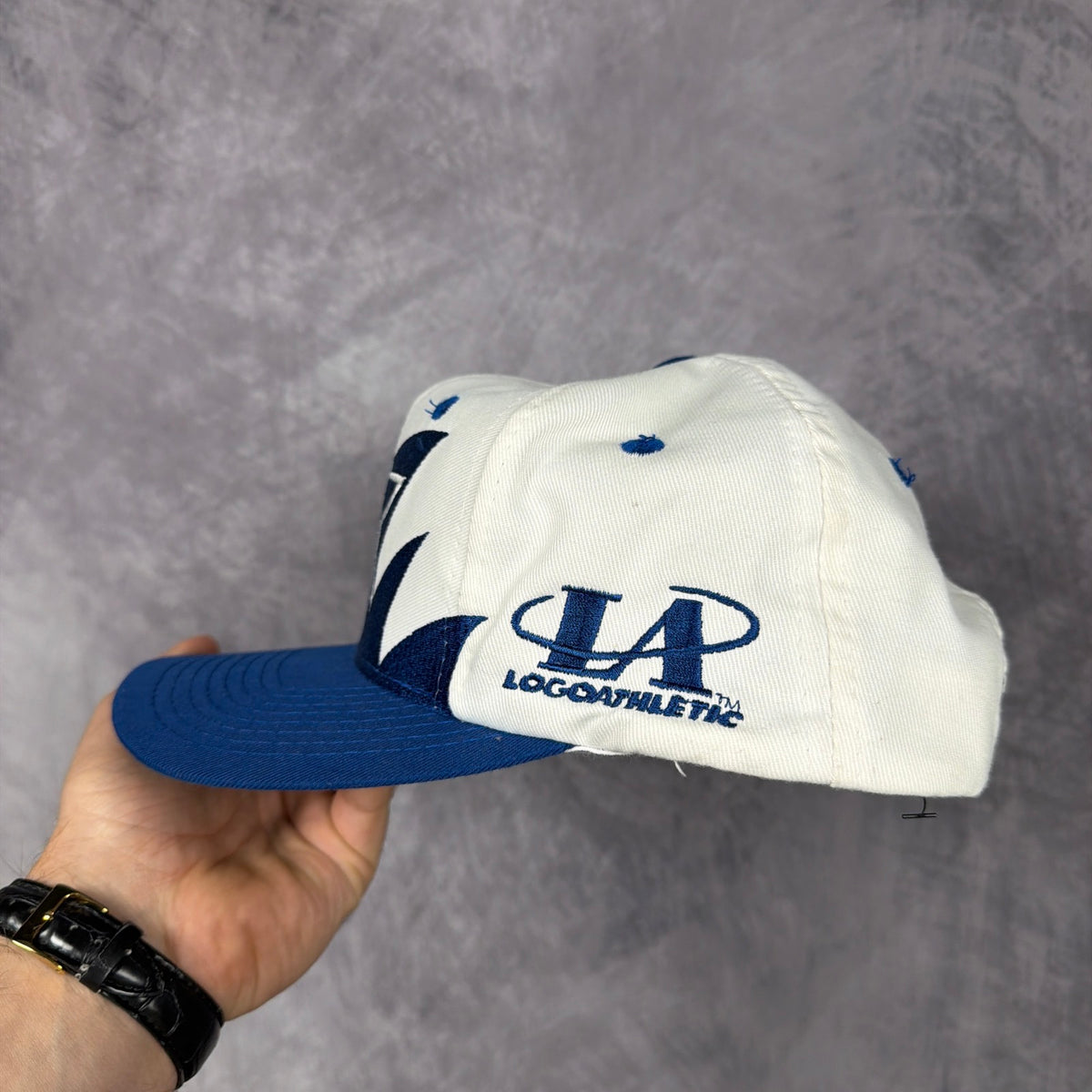 90s White Dallas Cowboys Logo Athletic Sharktooth Snapback Hat 6866