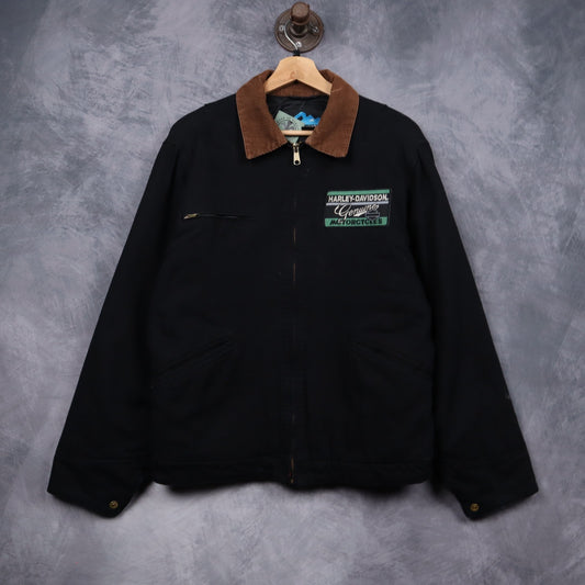 00s Black Harley-Davidson Detroit Style Work Jacket 4810