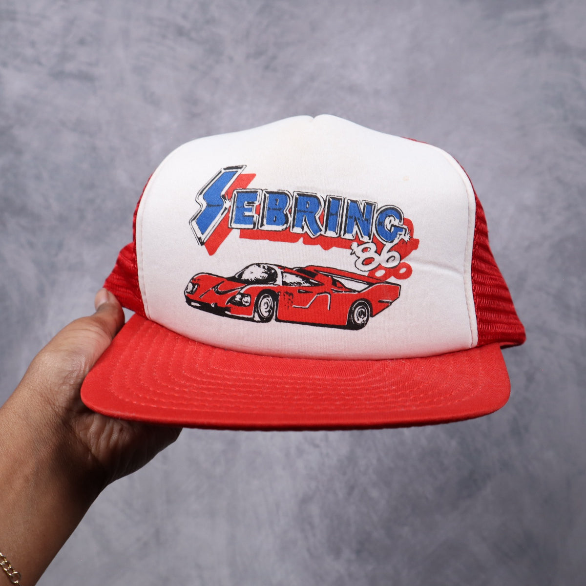 1986 Red Sebring Racing Trucker Hat 7289