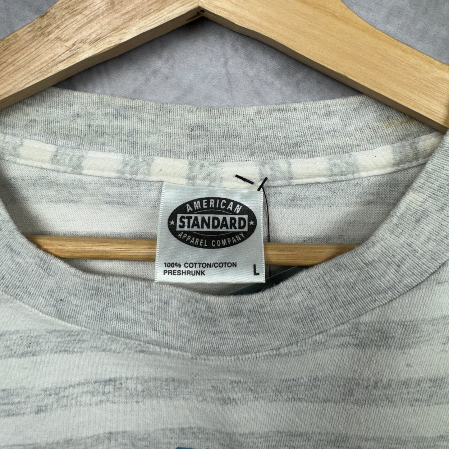 90s Grey and White Houston Oilers Striped Shirt 4227