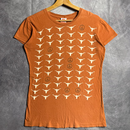 00s Orange Texas Longhorns Peace Shirt 4484