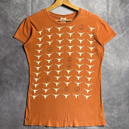 00s Orange Texas Longhorns Peace Shirt 4484