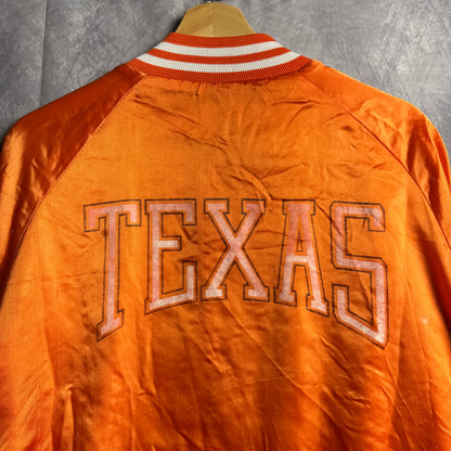 80s Orange Texas Longhorns Satin Bomber Jacket 4466