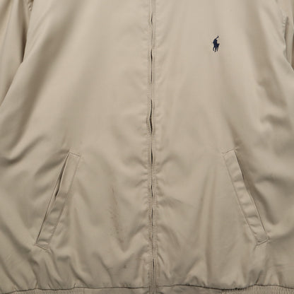 90s Tan Brown Polo Ralph Lauren Nylon Harrington Jacket 5469
