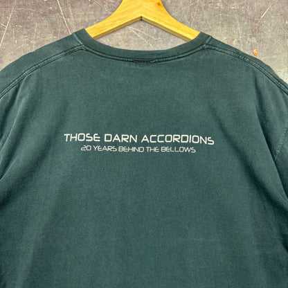 Early 00s Black TDA Those Darn Accordians Band Graphic Shirt XL 0857