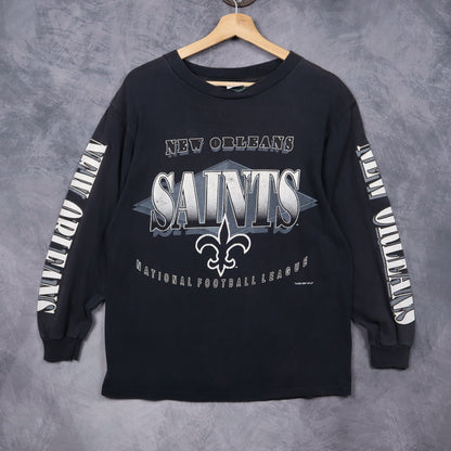 1995 Black New Orleans Saints Long Sleeve Shirt 6540