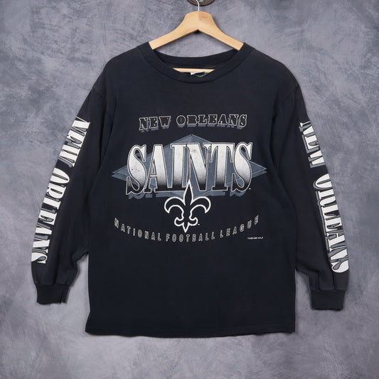 1995 Black New Orleans Saints Long Sleeve Shirt 6540