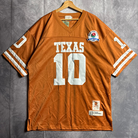 2005 Orange Texas Longhorns Vince Young #10 Rose Bowl Patch Jersey 4598