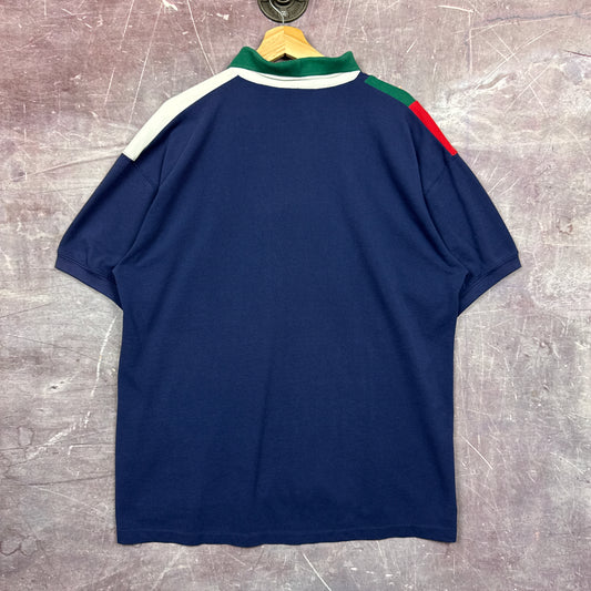 1996 Multicolor Striped Atlanta Olympics Polo Shirt 3492