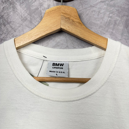 90s White BMW Crop Shirt 3885