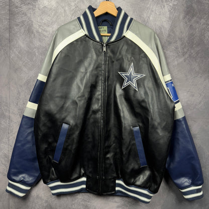 00s Black Dallas Cowboys Leather Jacket 4095