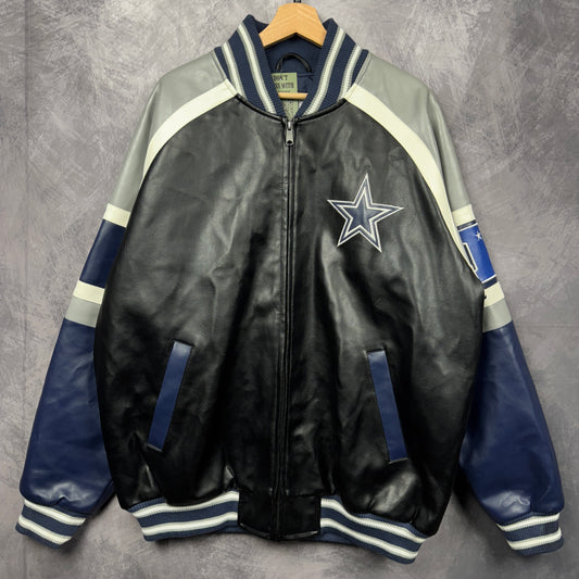 00s Black Dallas Cowboys Leather Jacket 4095