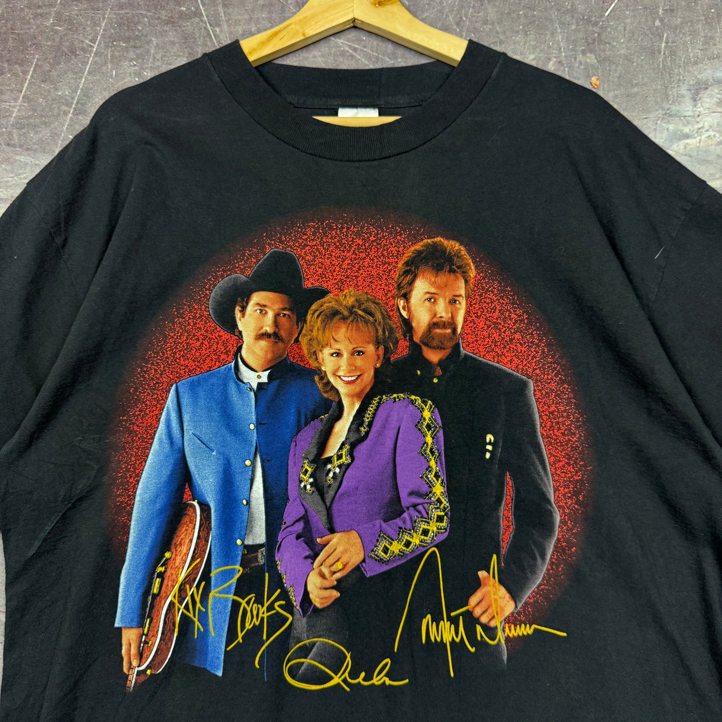 1997 Black Reba McEntire Brooks & Dunn Tour Graphic Shirt XL 0835