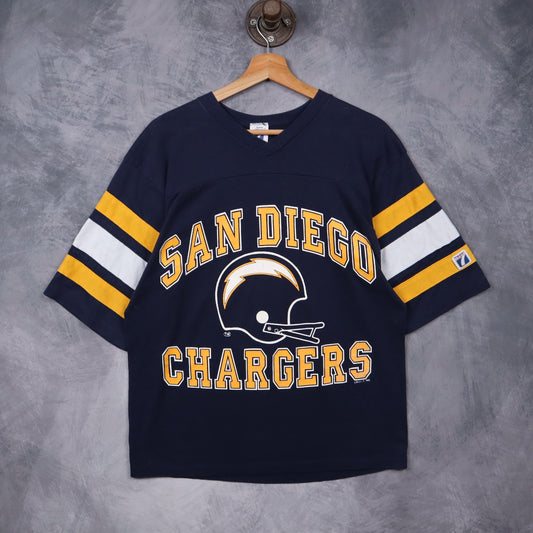 90s Navy Blue San Diego Chargers Jersey Shirt 6597
