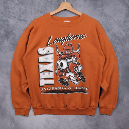 90s Orange University Of Texas Longhorns Crewneck Sweatshirt 5688