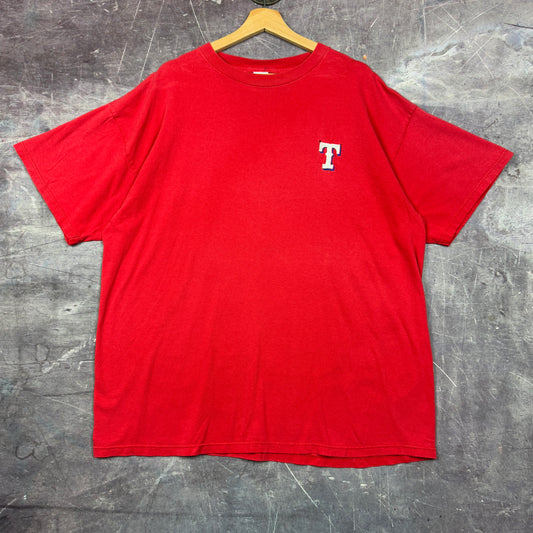 90s Red Texas Rangers Essential Embroidered Logo Shirt XL 0967