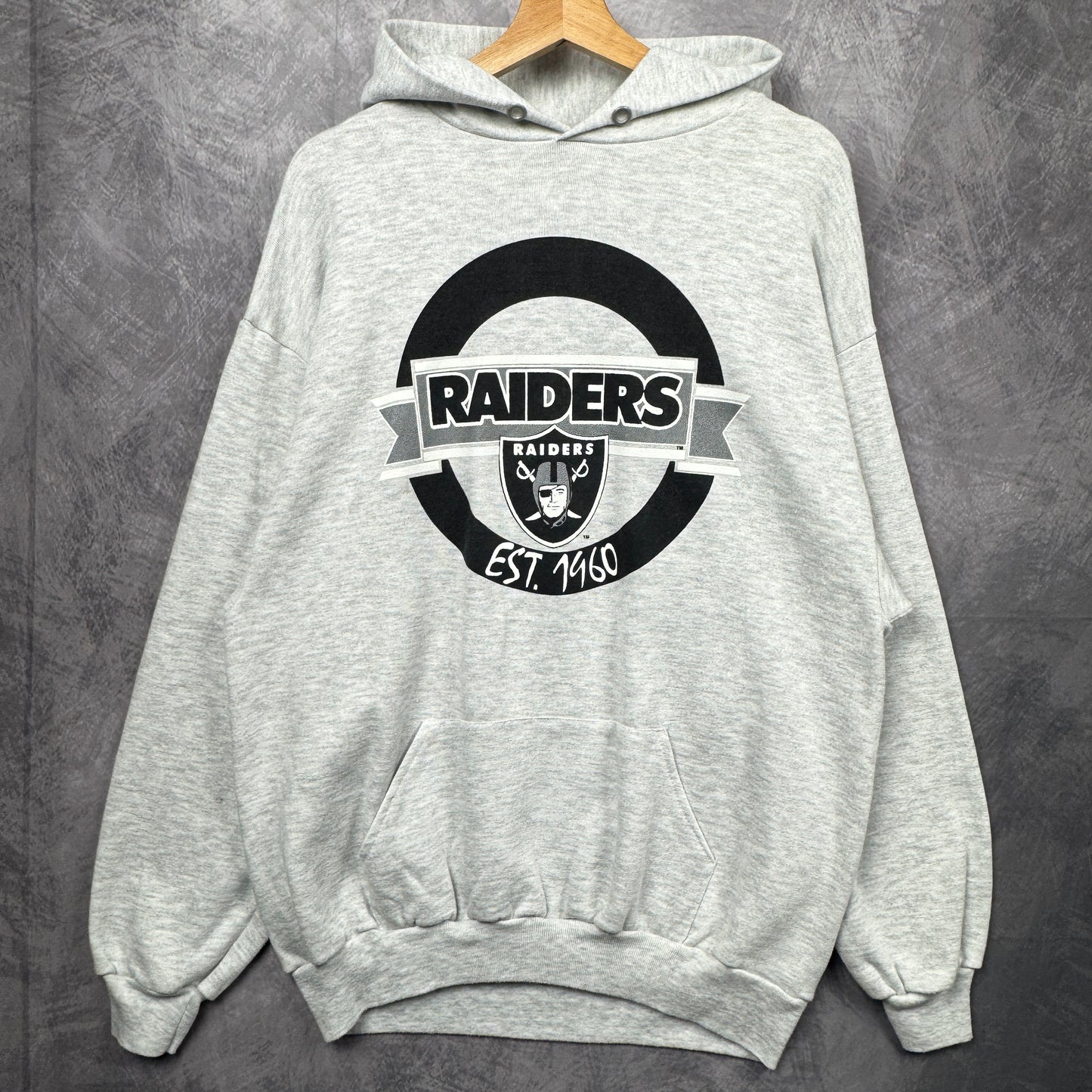 90s Grey Raiders Hoodie 4138