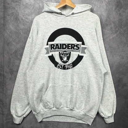 90s Grey Raiders Hoodie 4138