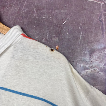 90s White Striped Polo Ralph Lauren Shirt 3619