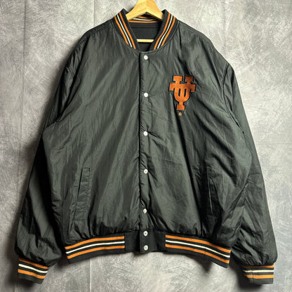 90s Black Jeff Hamilton Texas Longhorns Reversible Varsity Jacket 4455