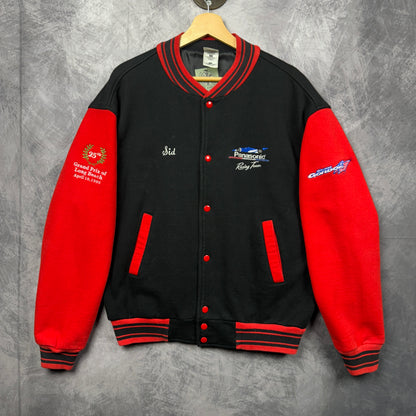 90s Black Panasonic Racing Cotton Varsity Jacket 4001