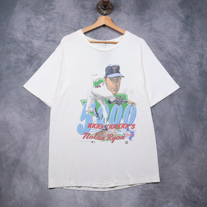1989 White Nolan Ryan 5000 K's Texas Rangers Shirt 4922
