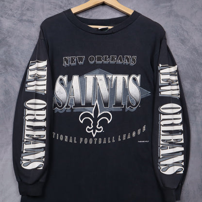 1995 Black New Orleans Saints Long Sleeve Shirt 6540
