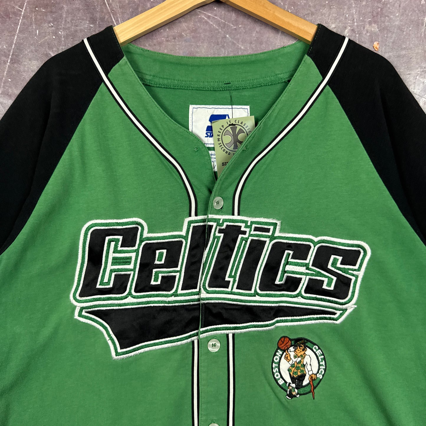 90s Green Boston Celtics Baseball Jersey 3351