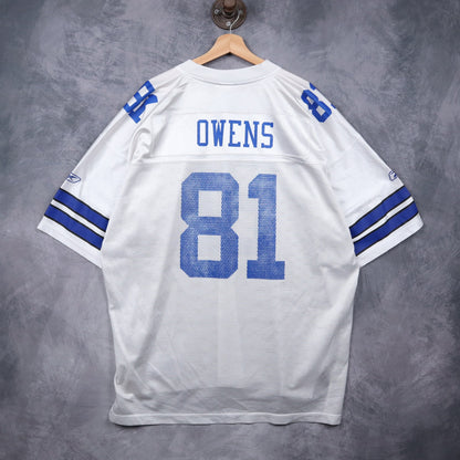 00s White Dallas Cowboys Terrell Owens #81 Reebok NFL Jersey 6673