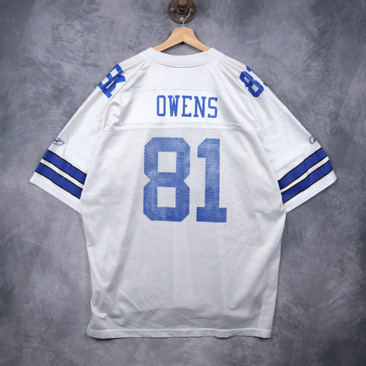 00s White Dallas Cowboys Terrell Owens #81 Reebok NFL Jersey 6673