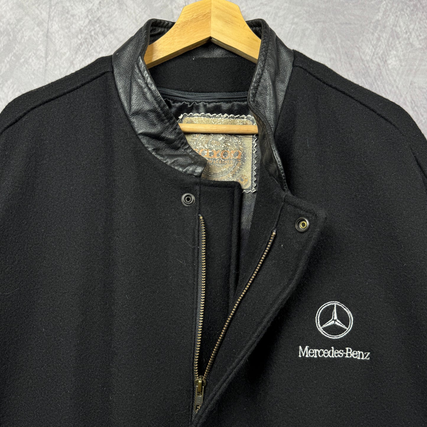 00s Black Mercedes Benz Varsity Jacket 3999