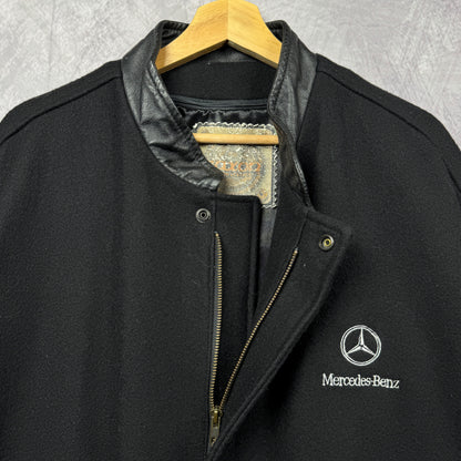 00s Black Mercedes Benz Varsity Jacket 3999