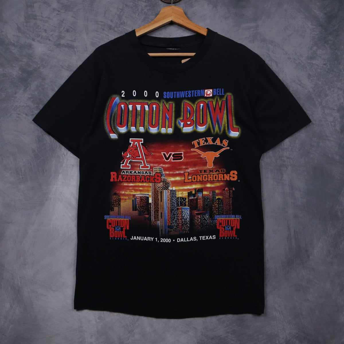 2000 Black Cotton Bowl Arkansas vs Texas Shirt 5872