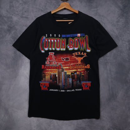 2000 Black Cotton Bowl Arkansas vs Texas Shirt 5872