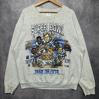 1996 Grey Dallas Cowboys Super Bowl Crewneck Sweatshirt 4272