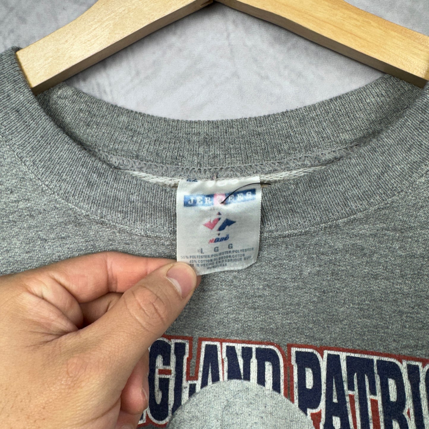 00s Grey Patriots Tom Brady Crewneck Sweatshirt 4107