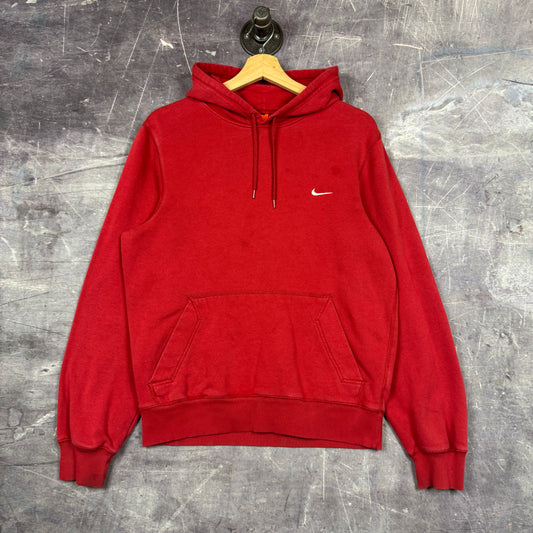 Early 00s Red Nike Mini Swoosh Essential  Logo Hoodie M 0002