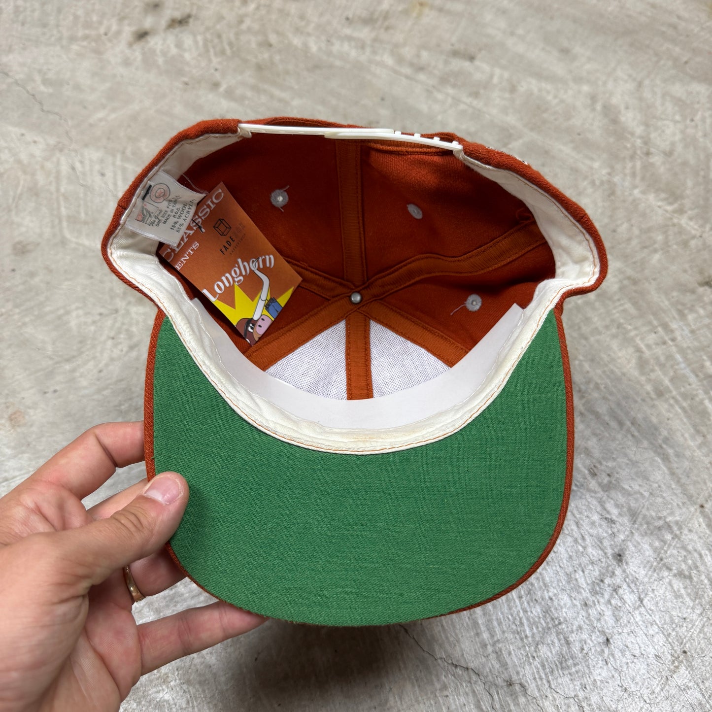 90s Orange University of Texas Longhorns The Game Big Logo Spellout Snapback Hat