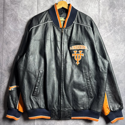 90s Black Texas Longhorns Leather Jacket 4584