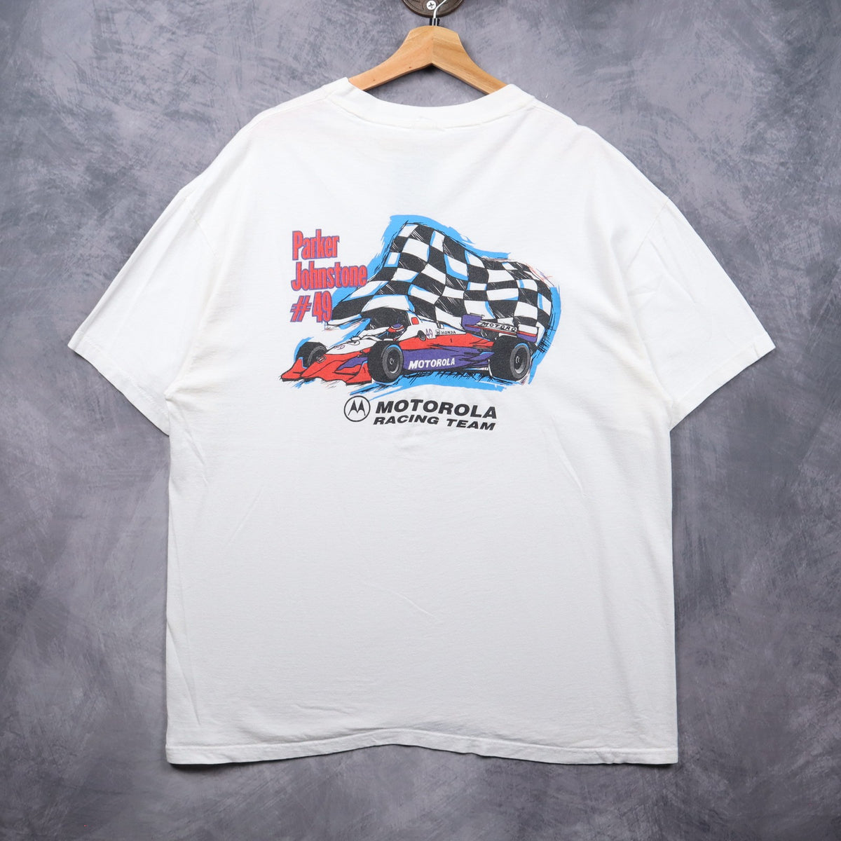 90s White Motorola Racing Team Parker Johnstone Shirt 7278