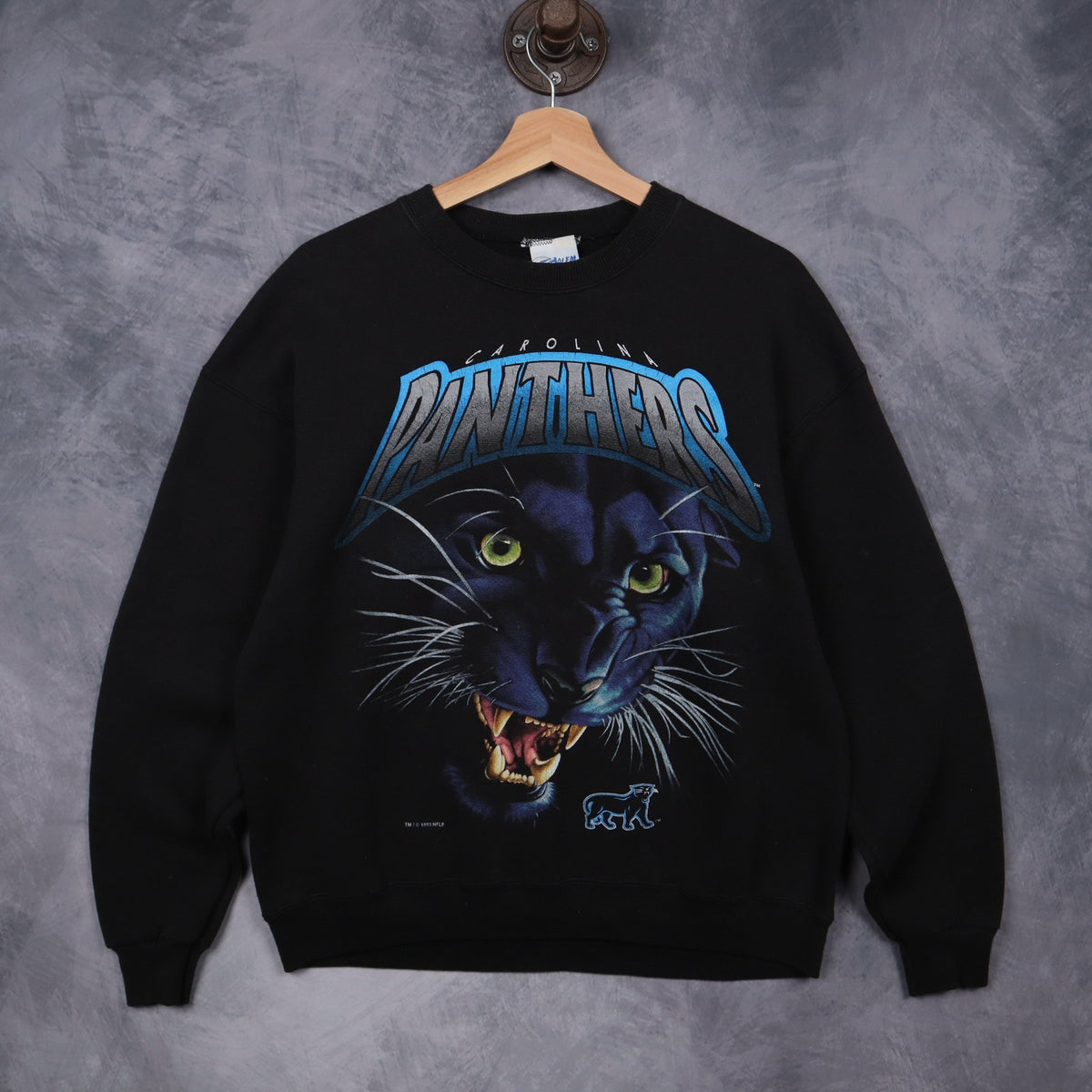 1993 Black Carolina Panthers Crewneck Sweatshirt 6533