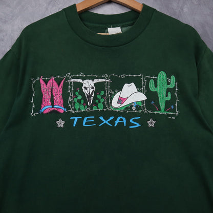 90s Green Texas Cowboy Graphic Shirt 4646