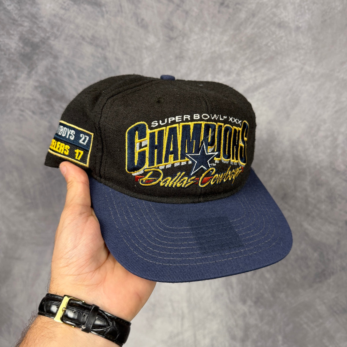1996 Black Dallas Cowboys Super Bowl XXX Champions Snapback Hat 6885