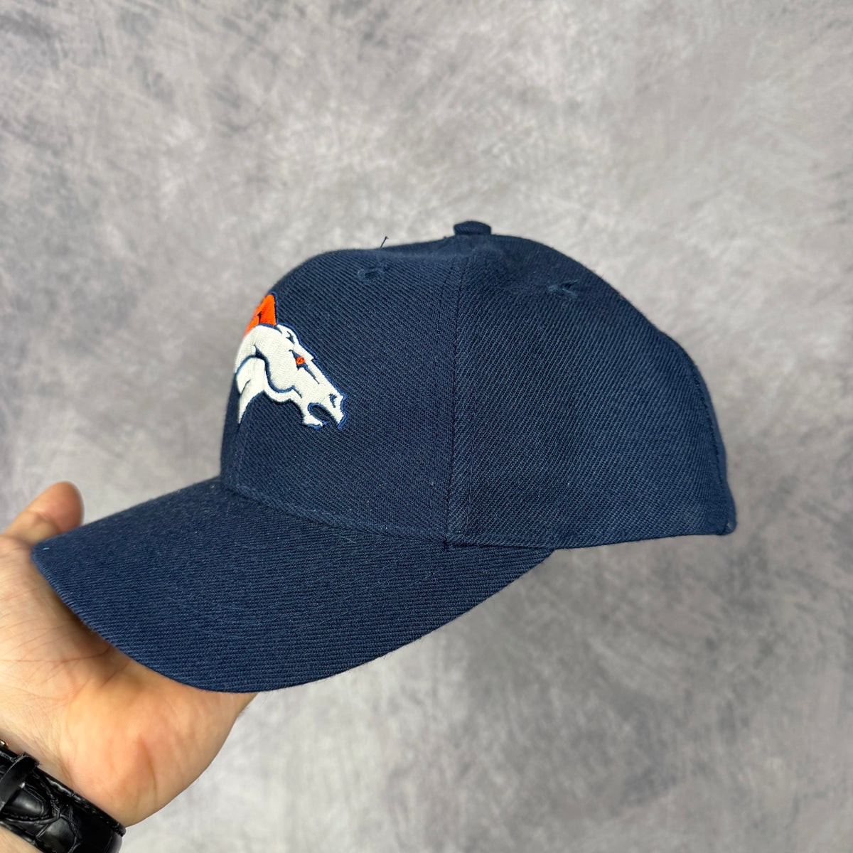 90s Navy Blue Denver Broncos Snapback Hat 6824