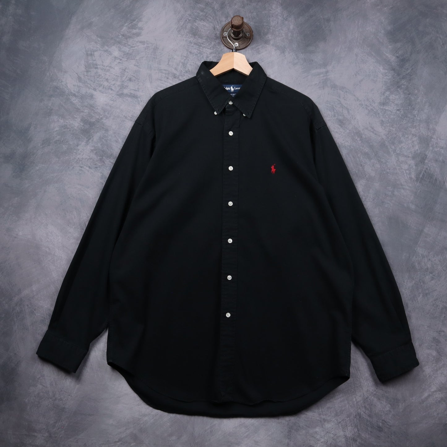 90s Black Polo Ralph Lauren Blake Button Down Shirt 5548