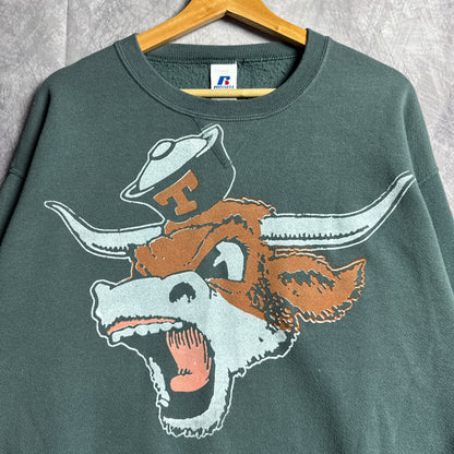 Green Don’t Mess With Classic Texas Longhorns Crewneck Sweatshirt 4402