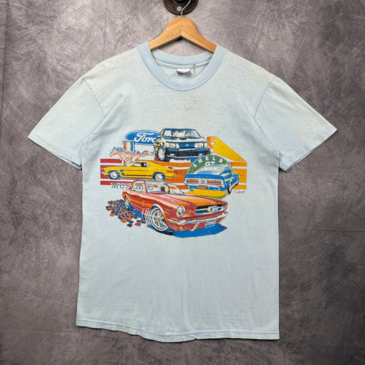 90s Blue Ford Mustang Shirt 3970