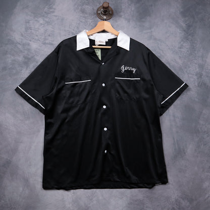 90s Black Grace and Frankie Jerry Bowling Shirt 5470